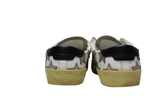 Saint Laurent Paris SL/06 Metallic Stars Lage Sneakers in Witte Leer - Image 4