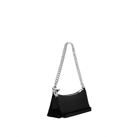 Pebbled Leather Charlotte Shoulder Bag with Chain Strap