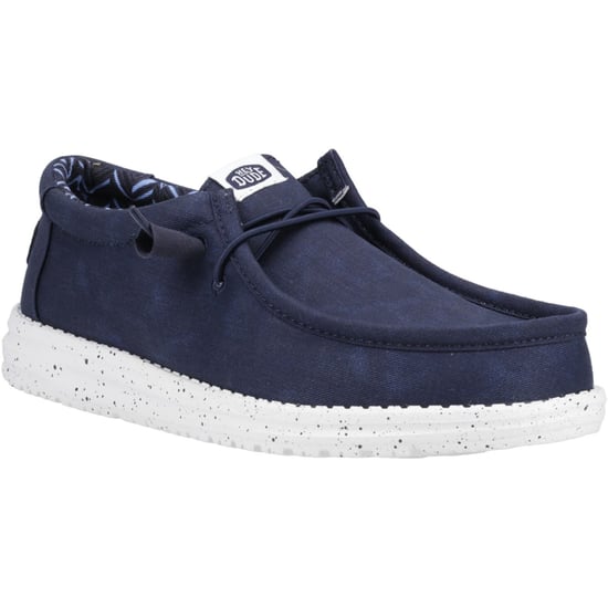 HEYDUDE Wally Canvas 100% Katoen Heren Navy Bootschoenen - Image 1
