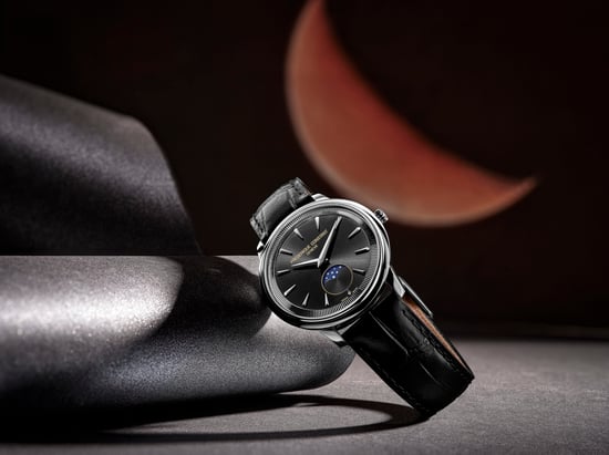 Frédérique Constant Moneta Maanfase Uniseks Zwarte Horloge FC-206B3S6 - Image 4
