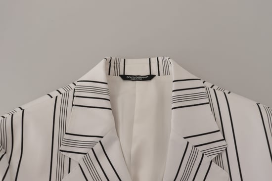 Dolce & Gabbana Witte Strepen Katoenen Effen Colbert voor Mannen - Image 6