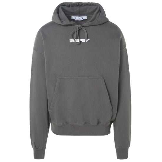 Gebroken witte teddy arrow skate-fit staalgrijze hoodie - Image 1