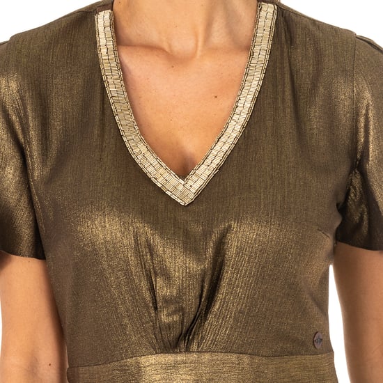 Women's short sleeve V-neck dress KWD007