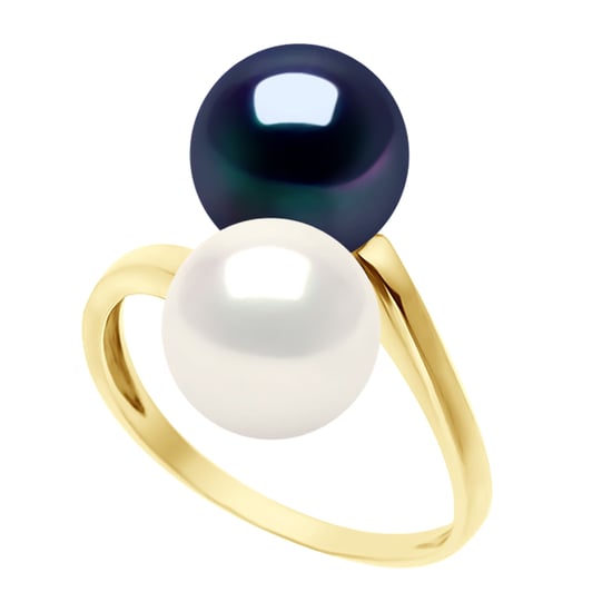 Ring Jij & Ik - Geel Goud - 2 Echte Gecultiveerde Zoetwater Peren Ronde 8-9 mm - Image 1