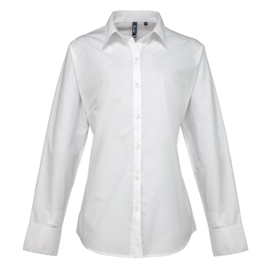 Premier Dames/dames Supreme Heavy Poplin Werkhemd met lange mouwen (Wit) - Image 1