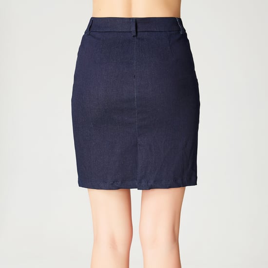 Korte rok in stretch denim - Image 4