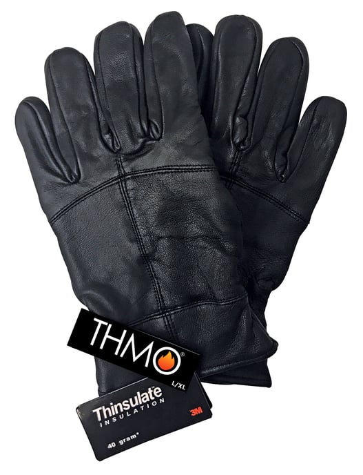 THMO - Winddichte herenhandschoenen van Dunsulate-leer - Zwart - Image 2
