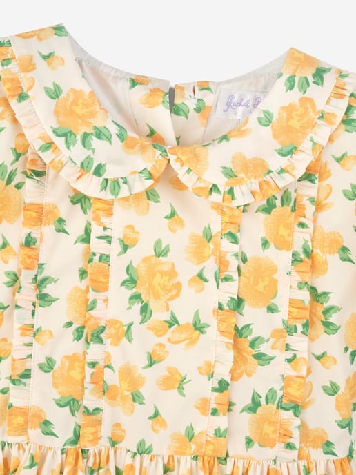 Rachel Riley Girls Marigold Frill Dress in Yellow