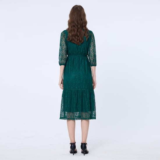 Fit-and-flare kanten jurk - Image 3