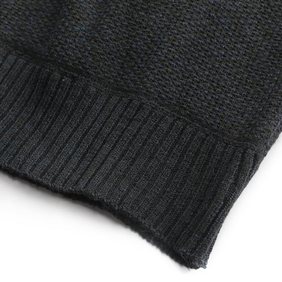 Heren Winter Transitie Cardigan met Capuchon Gevoerde Grof Gebreide Capuchon Warme Jas Marineblauw - Image 5