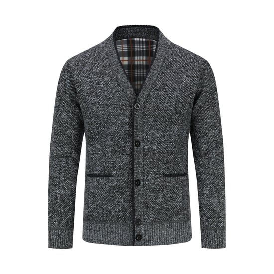 Herenvest met opstaande kraag en knoop met twee zakken voor de winter, donkergrijs - Image 1