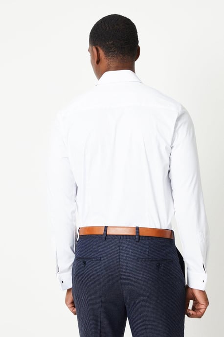 Easy Iron Double Cuff Tailored Dress Shirt - Image 3