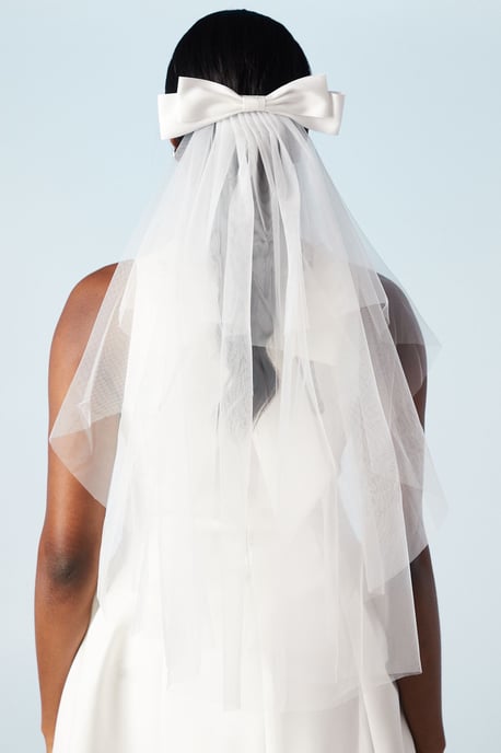 Satin Bow Mini Bridal Veil