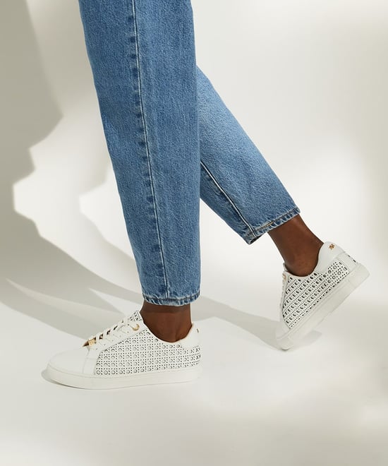 Dune Ease Leren Witte Sneakers Voor Dames - Image 3