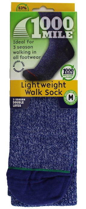 1000 Mile - Heren Lichtgewicht Wandelen Repreve Vochtafvoerende Blisterbestendige Sokken - Ultramarijn MarMER - Image 2
