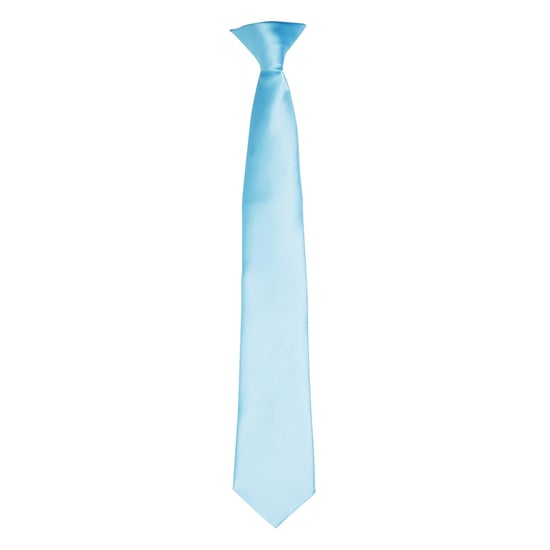 Premier Kleuren Heren Satin Clip Tie (Turquoise) - Image 1