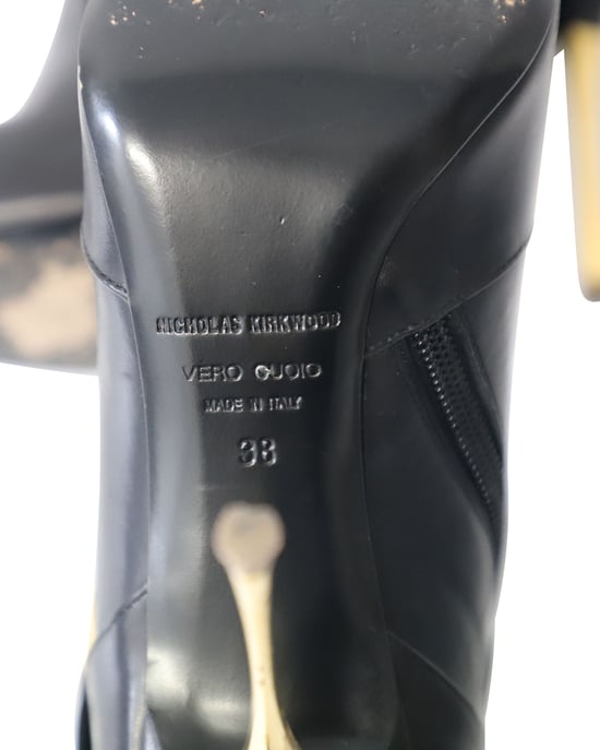 Nicholas Kirkwood Hexagon Enkelboots in Zwart Leer - Image 6