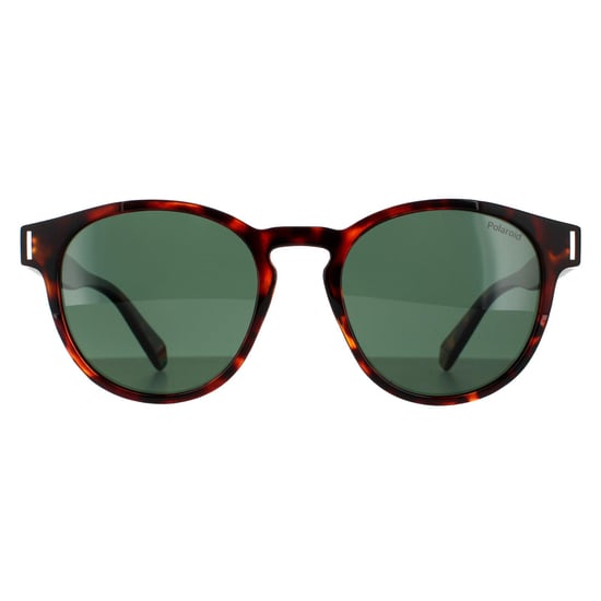 Polaroid Round Unisex Dark Havana Green Polarized Sunglasses
