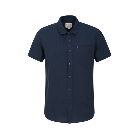 Mountain Warehouse Heren Kokosnoot Slub Overhemd met Korte Mouwen (Donkerblauw) - Image 1