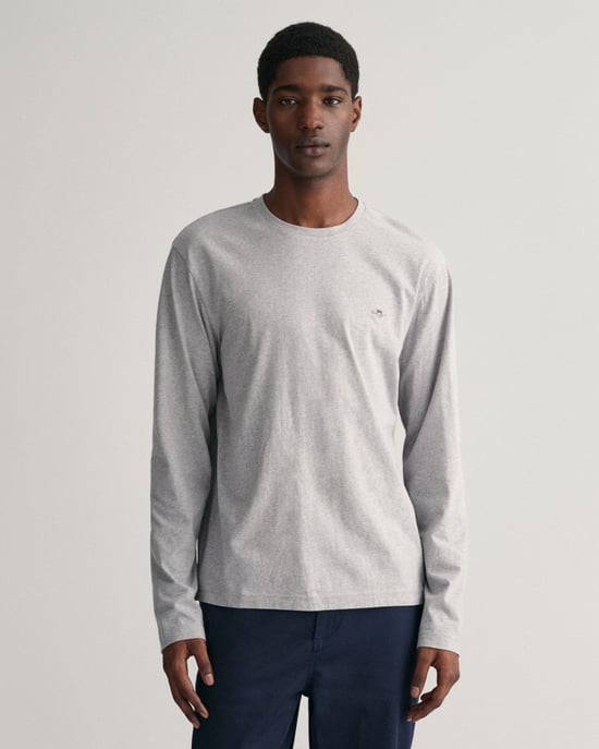 GANT Mens Regular Fit Long Sleeve Shield Logo T-Shirt - Image 1