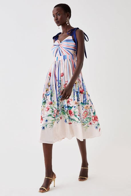 Cami Midi Dress In Glossy Organza