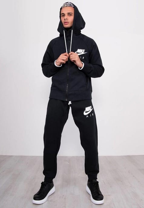 Nike Air heren trainingspak met ritssluiting in zwart - Image 1