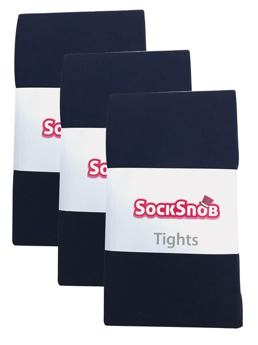 3 paar dames gekleurde ondoorzichtige 80 denier panty's - Marine - Image 2