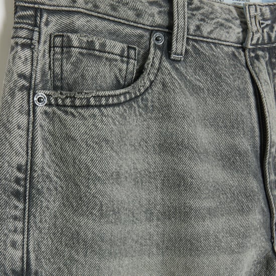 River Island Womens Cropped Jeans Grey Relaxed Straight Fit