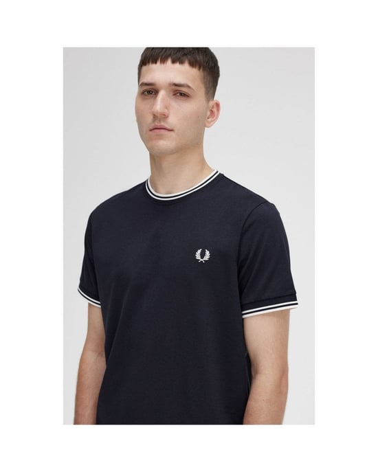 Fred Perry Twin Getipt Zwart T-Shirt - Image 3