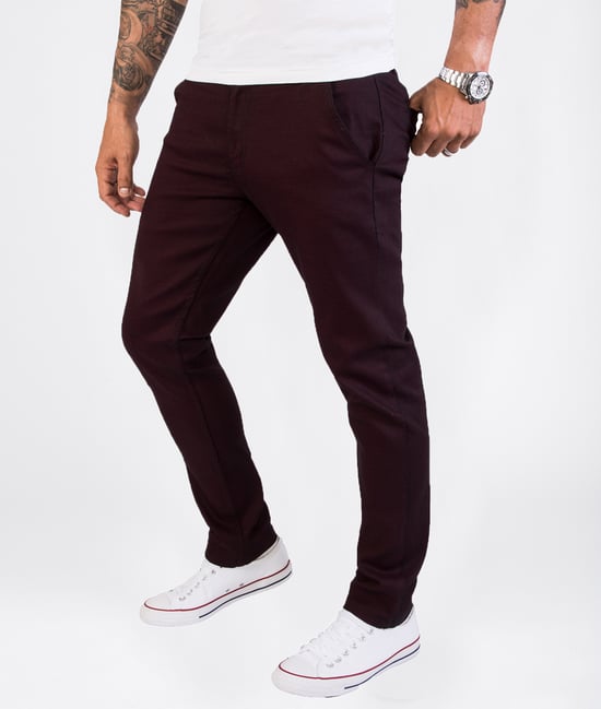 Rock Creek Stoffhose Weinrot