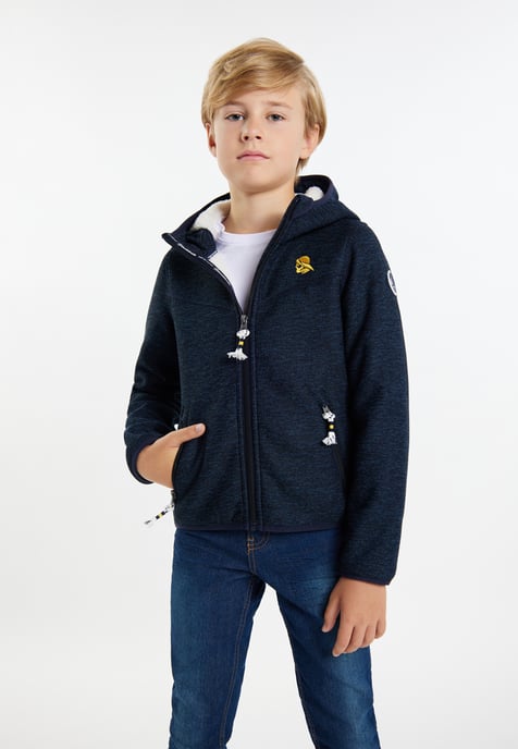 Schmuddelwedda Gebreide fleeceblouse Jongens marine gem - Image 3