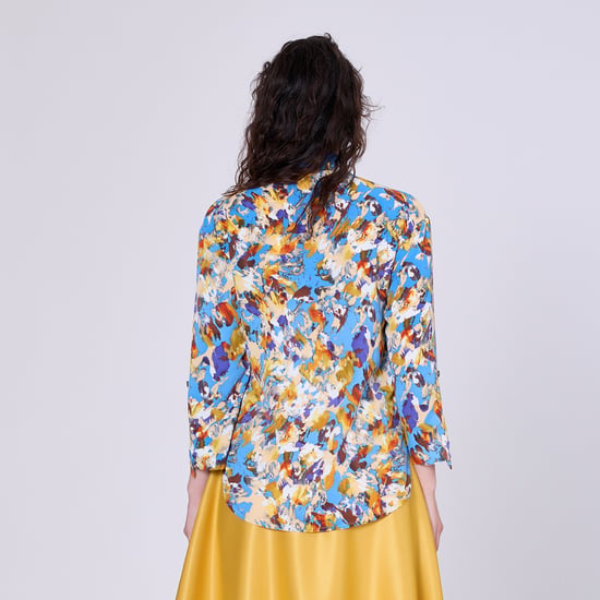 Ascot-tie blouse en abstracte print - Image 4