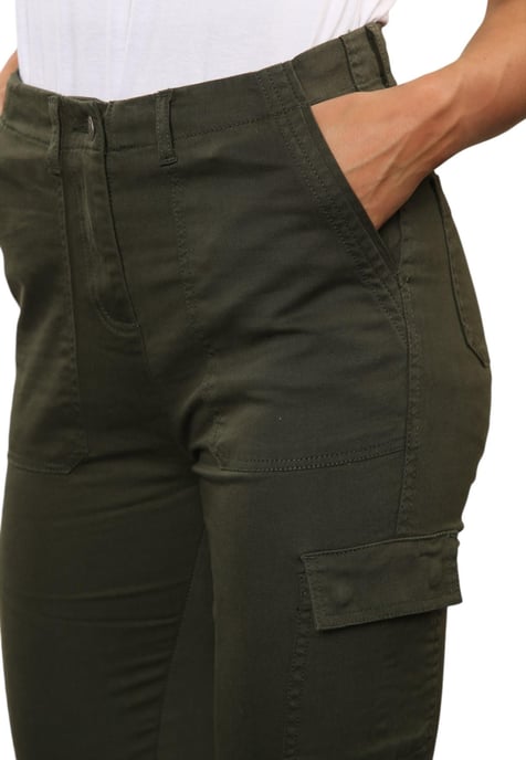 MYT Dames Cargo Chino Enkel Grazer Broek in Khaki - Image 5