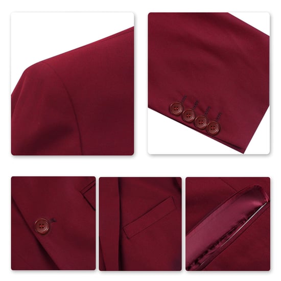 Classic Red Blazer Two Buttons Blazer