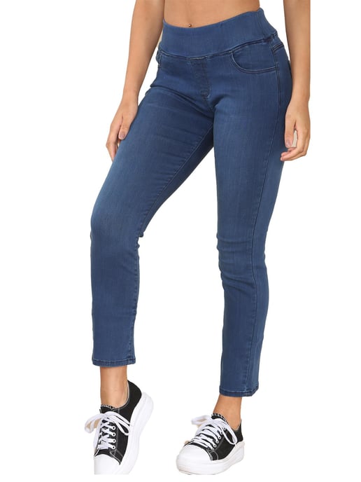 Enzo | Womens Wider Waist Jeans - Blauw - Image 1