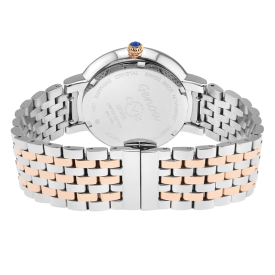 GV2 Dames Genua 12535 Zwitsers quartz parelmoer diamant tweekleurig roestvrij stalen horloge - Image 2