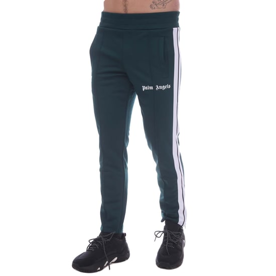 Heren Palm Angels Slim Track Pants in Groen Wit - Image 1
