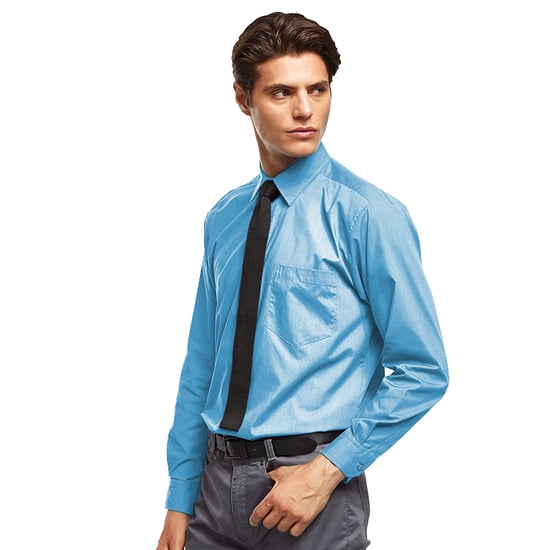 Premier Heren Premier Poplin Formeel Overhemd Met Lange Mouwen (Turquoise) - Image 2
