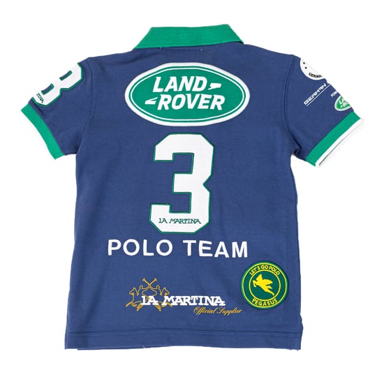 Boy's short-sleeved polo shirt with contrast lapel collar 2KP027