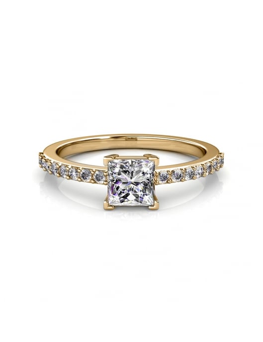 Eenvoudige vierkante ring - Oostenrijks kristal - Image 3