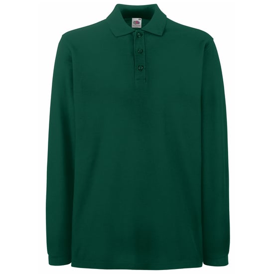 Fruit Of The Loom Heren Premium Poloshirt Met Lange Mouwen (Forest Groen) - Image 1