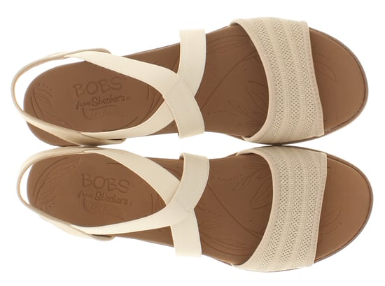 Skechers Womens Wedge Sandals Arch Fit Beach Kiss Elasticated natural