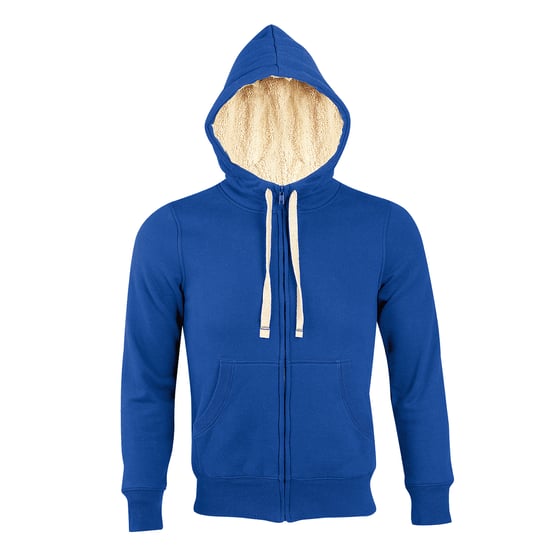 SOLS Sherpa Unisex Zip-Up Hooded Sweatshirt / Hoodie (Koningsblauw) - Image 1