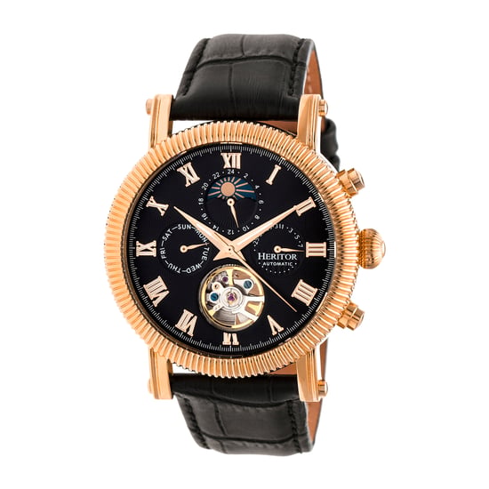 Heritor Automatische Winston Semi-Skelet Leather-Band Horloge - Image 1
