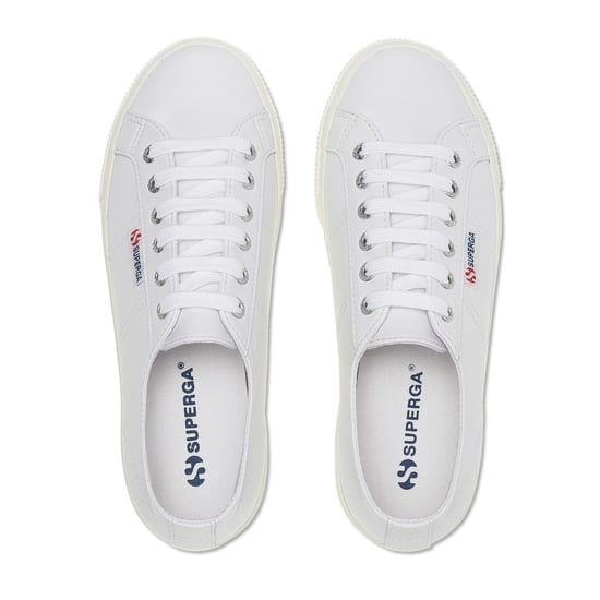 Superga Womens/Ladies 2790 Nappa Leather Trainers (Optical White Silver/Avorio)