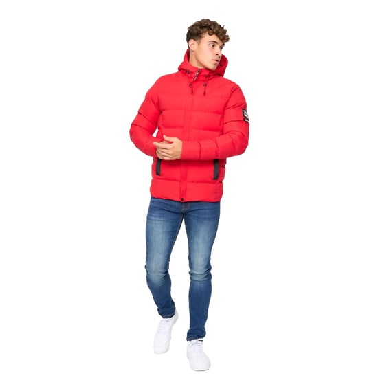 Crosshatch Heren Kampleys gewatteerd jack met reliëf (Rood) - Image 4