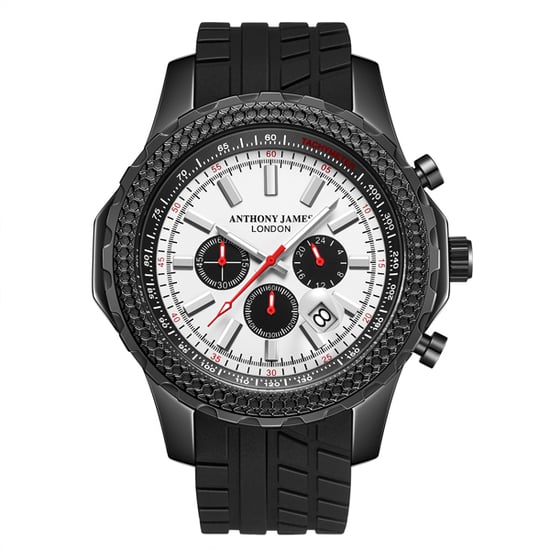 Handgemaakte Anthony James Limited Edition Chronograaf Dashboard wit - Image 1