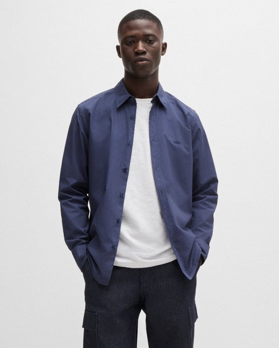 BOSS Orange Relegant 6 Heren Regular-Fit Shirt van Katoen Poplin met Kent Kraag - Image 1