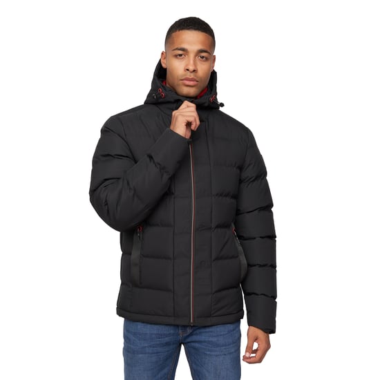 Crosshatch Heren Kampnew jas met reliëf (Zwart) - Image 1