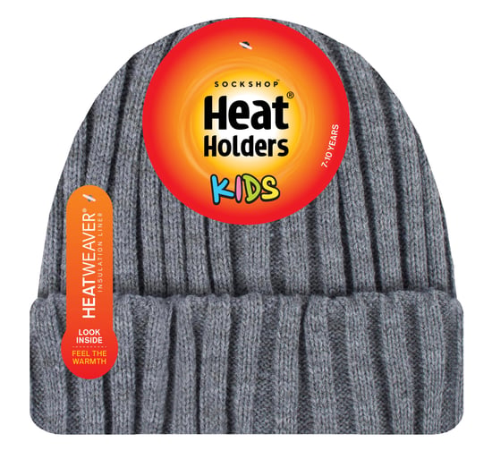 Heat Holders Geribbelde wintermuts voor jongens - Pebble Melange - Image 2